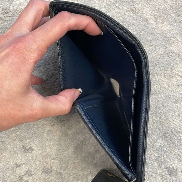 Louis Vuitton Mini Lin Monogram Denim Compact Wallet Navy Blue Gray Porte Billet - Picture 14 of 17